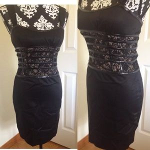 ❌❌❌SOLD❌❌❌Bebe XS sheath lace dress black